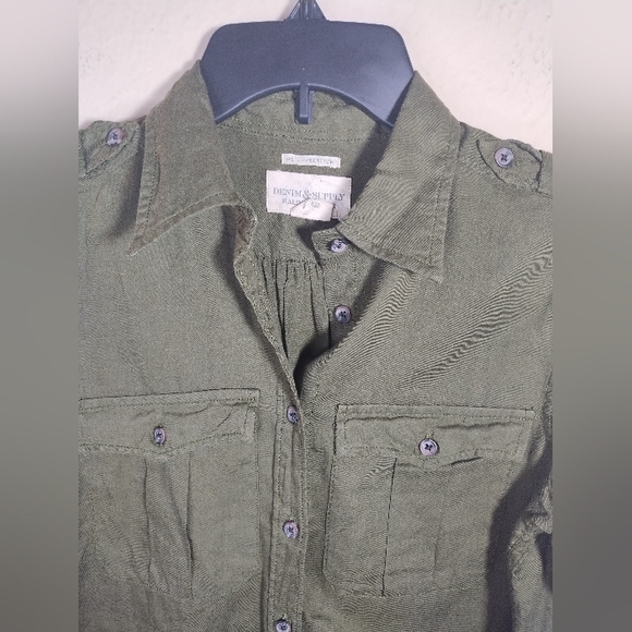Ralph Lauren Denim & Supply Top RL Expedition Roll Tab Cotton Button Down - Picture 2 of 15